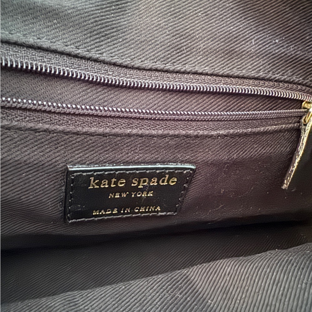 KATE SPADE ♠️ Tan Gold Dot Noel Jacquard Monogram Logo Shoulder Bag - Picture 4 of 7